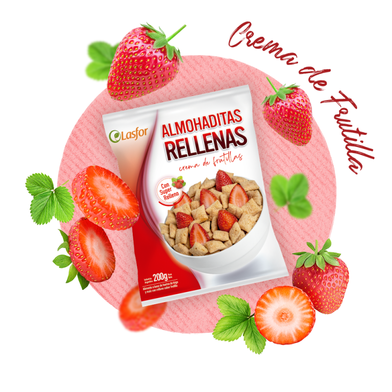 Cereales rellenos sabor fresa